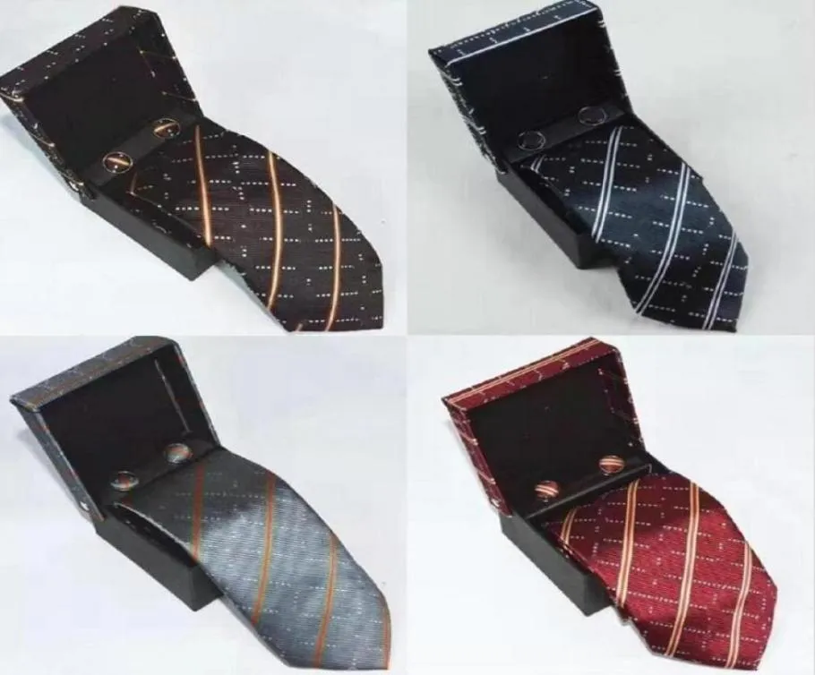 2021 Ship Mens designer Tie Silk Necktie Handkerchief Cufflinks Gifts box set Solid Red Yellow Ties For Man Business Wedding 574988876643