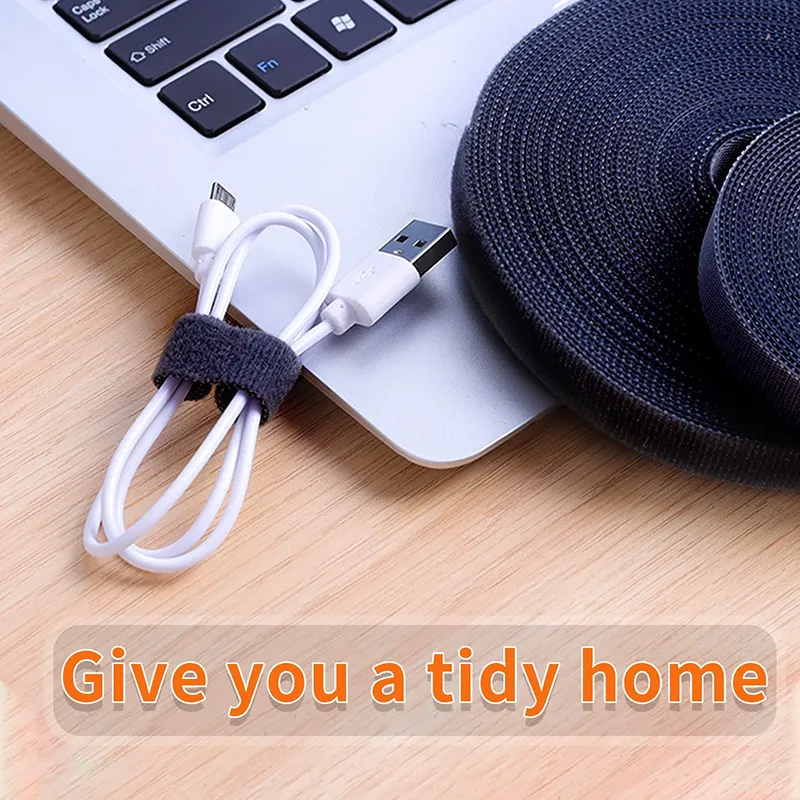 5M Hook Loop Cable Ties Reusable Fastening Tape Straps Cable Management Ties Cable Straps Adjustable Cord Ties Cord Organizer