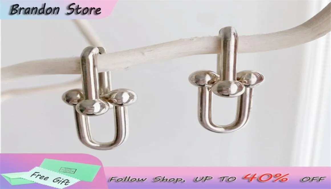 925 Sterling Silver Earrings Horige Horseshoe Buckle For Ladies Valentijnsdag Luxe sieradencadeaus 2202114348255