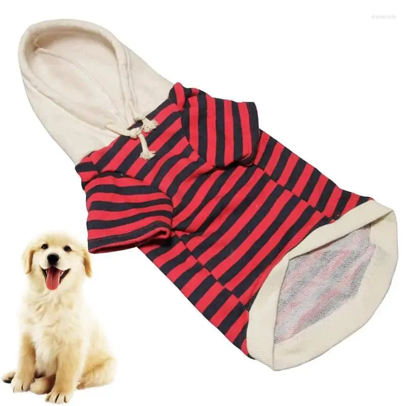 Dog Apparel Striped Hoodies For Dogs Pet Clothes With Hat Pullover Hoodie Sweatshirt Cat Outfit And