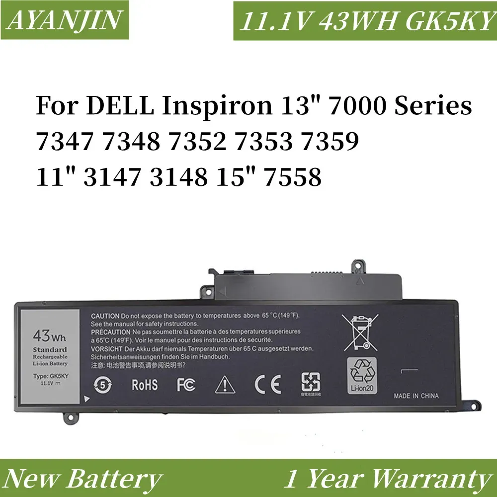 Batterijen GK5KY 11.1V 43WH Laptop Batterij voor Dell Inspiron 13 "7000 Series 7347 7348 7352 7353 7359 11" 3147 3148 15 "7558 04K8YHH