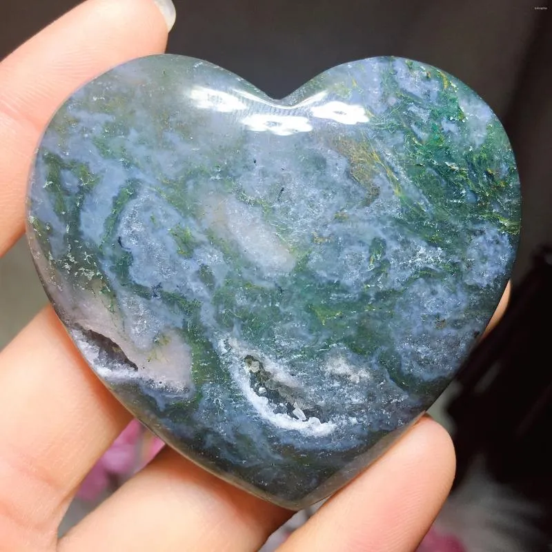 Estatuetas decorativas Moss AGate Heart 1174