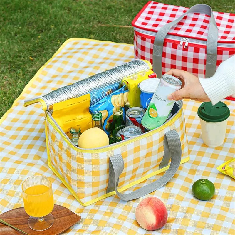 Canasta de picnic portátil de gran capacidad de vajilla; bolsa de bento aislada al aire libre;Bolsa de aislamiento térmico