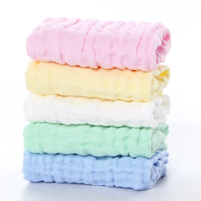 5 pcs Toallas para bebés Muslin Toallitas a mano de la mano saliva Babero Pañero Tiñera