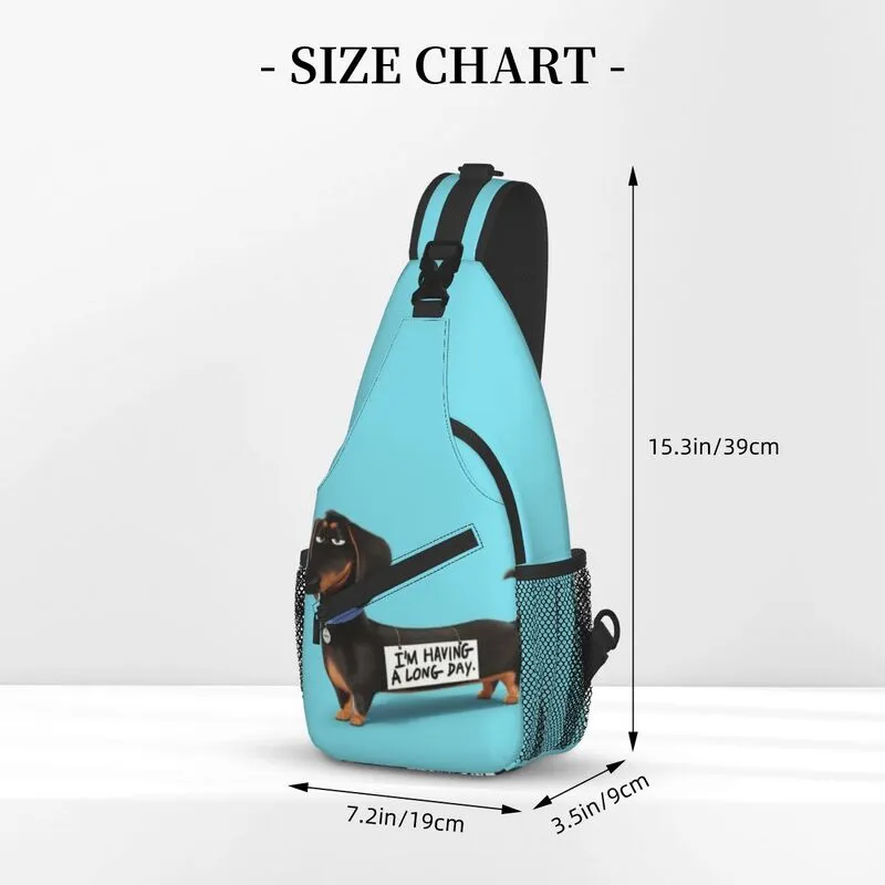 Kawaii dackshund sling crossbody backpack Menpack Wiener Badger Saucisse Dog Show Sacs de poitrine pour la randonnée