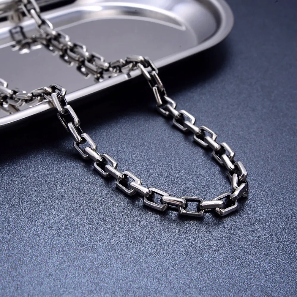 アクセサリー silver 925 vintage chain bracelet 925 Sterling Silver Vintage Hammered Open Circle Chain