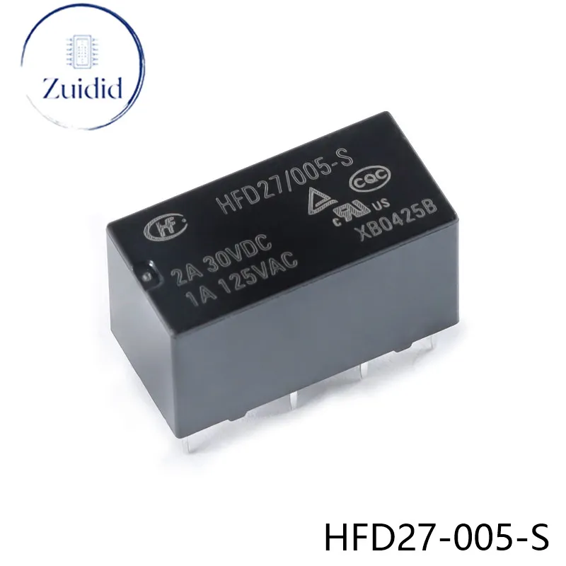 /Mini Relay HFD27 DC 5V 12V 24V 2A HFD27-005-S HFD27-012-S HFD27-024-S 8PIN 125VAC 30VDC Känsliga doppkraftreläer