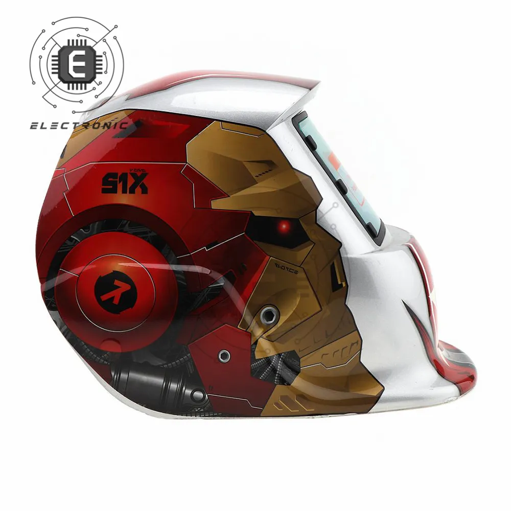 SIXTOL Welding Mask 2 Auto-Darkening Helmet - Solar Powered, Shade 4/9-13 For TIG MIG Arc Welding (Red) - View #5