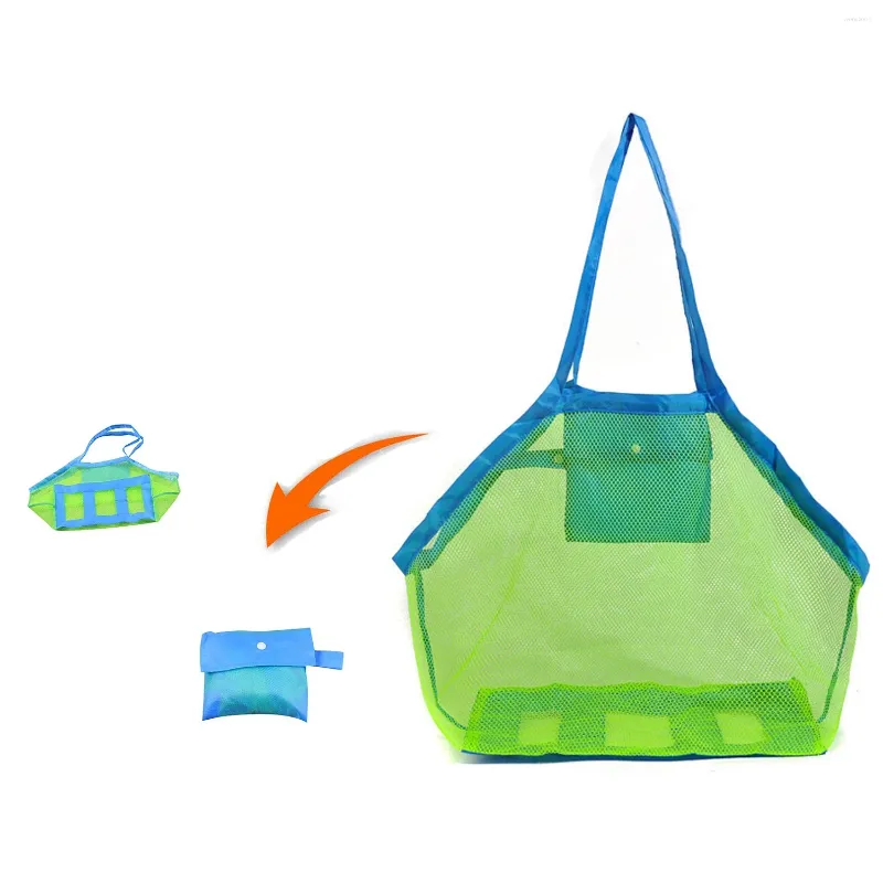 Storage Bags Toy Sundries Organiser Bag Outdoor Beach Mesh Children Sand Away Foldable Portable Kids Toys Clothes