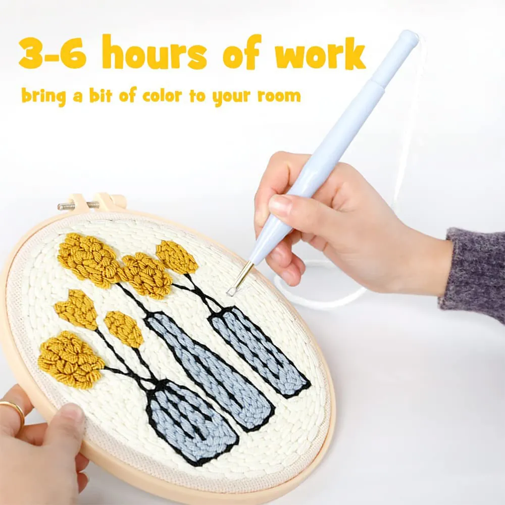 RUOPOTY DIY Punch Needle Embroidery Starter Kit for Beginner Kids with ...