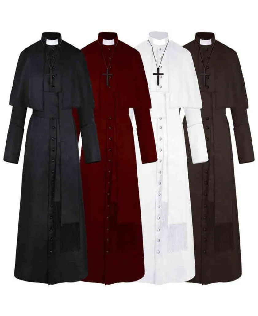 Priester komt de katholieke kerk Religieuze Romeinse Soutane Pope Pastor Vader komt massa -zendeling Robe geestelijken Cassock L2207149737808