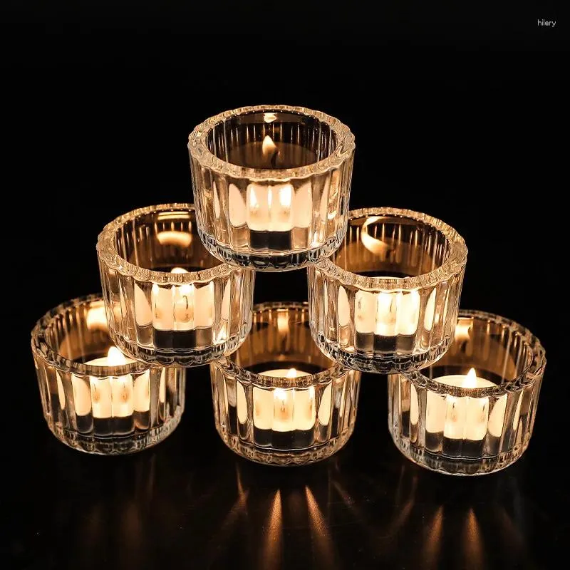Ljusstakar vertikalt korn kristallglashållare romantiskt par födelsedag ljus ljus middag fest atmosfär liten te