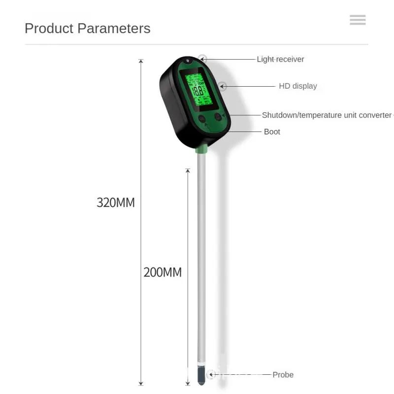 5 w 1 w wodzie gleby wilgotność wilgoci pH wilgotność wilgotność światło słoneczne pH Test Test ogród kwiat wilgotny czujnik testowy instrument testowy