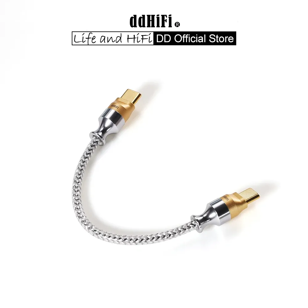 DDHIFI TC07S NYX -Serie Silber Typec HiFi Audiophile USB -OTG -Kabel mit versilbertem LCOFC -Schild (10 cm/ 50 cm)