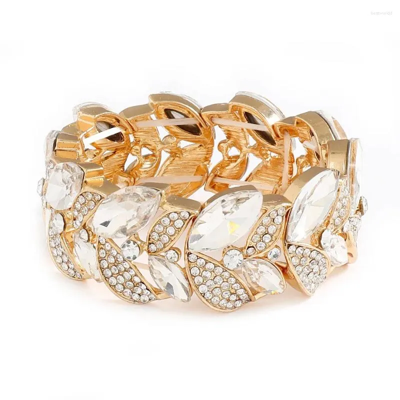 Bracelet en forme de feuilles de la mode en forme de feuilles en forme de bracelet en cristal en cristal en cristal bracelet bracelet