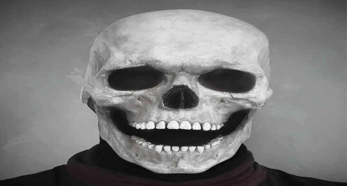 Casque de masque de crâne à tête complète avec mâchoire mobile masque entièrement réaliste du latex effrayant squelette z l2205302832629