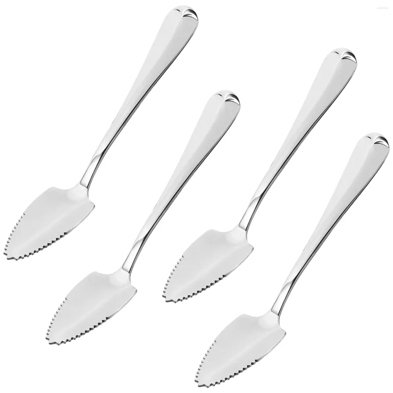 Spoons Onzon 4pcs in acciaio inossidabile pompelmo serrazionato a cucchiaio dessert set deserto