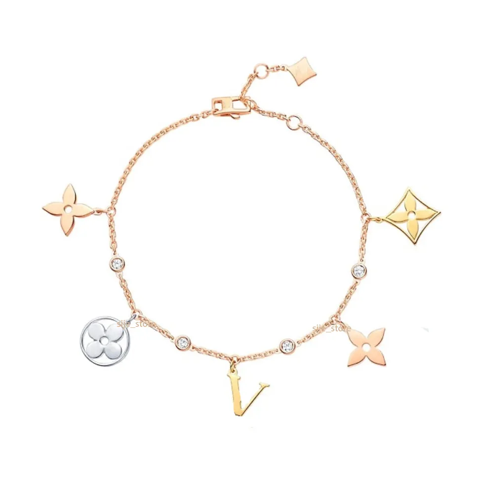 Bracelet de concepteur de petite couleur intégré de luxe Bracelet Femmes en acier inoxydable Silver Gold Plate Crystal Charm Bracelets Fine Bijoux Femme Femme Birthday