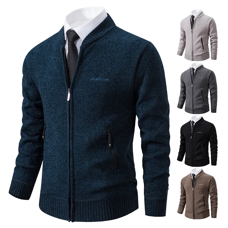 Korean Brand Men's Winter half zipper sweater with