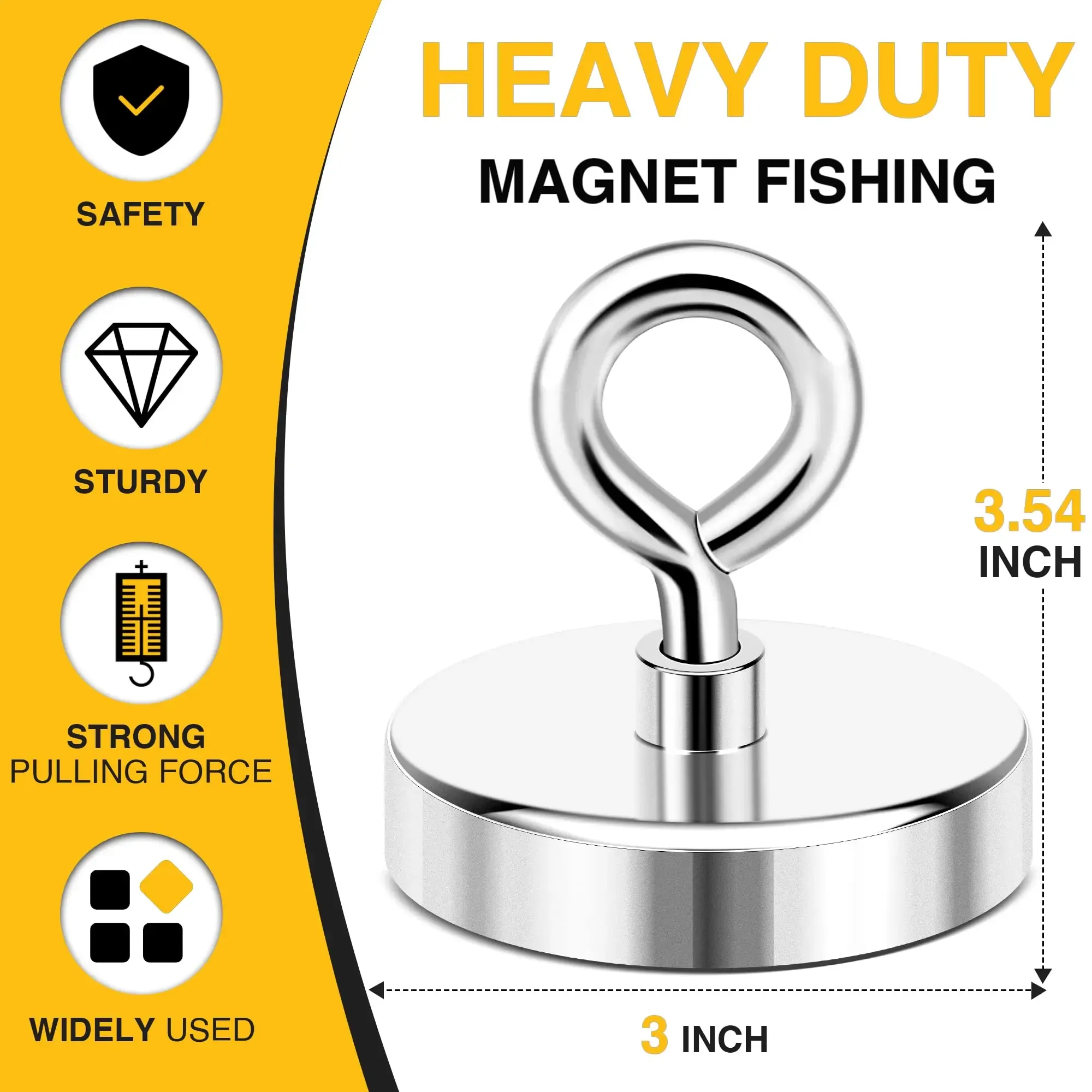 N52 Magnet Magnet Fischerei Salvage Neodym Magnet Super Strong Neodym Magnet Hakenfischerei Salvage Magnetic zum Angeln