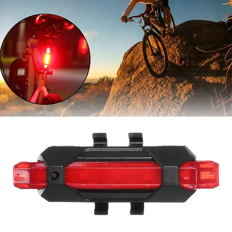 Cykelljus utomhusberget cykeln uppladdningsbar LED -bakljus USB bakre svans Säkerhet VARNING CYKLING Ljus bärbar blixtljus