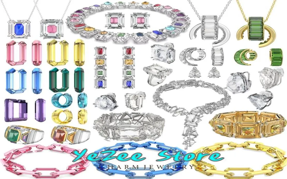 Pendant Necklaces Original 1 1 Trendy Austrian Crystal Mesmera Chroma Luxury Necklace Earrings Bracelet Romantic Jewelry Sets 3603065