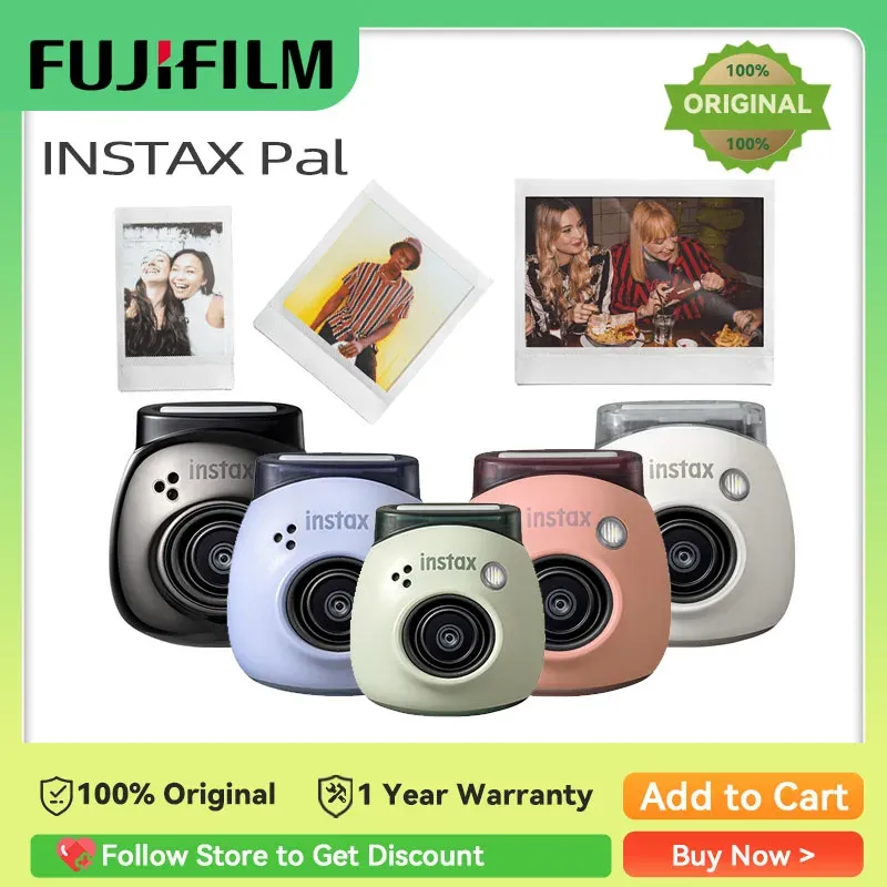 카메라 fujifilm instax pal 스마트 카메라 작은 휴대용 스마트 귀여운 미니 카메라 사진 Genie Pal 생일 선물 Instax Mini Evo