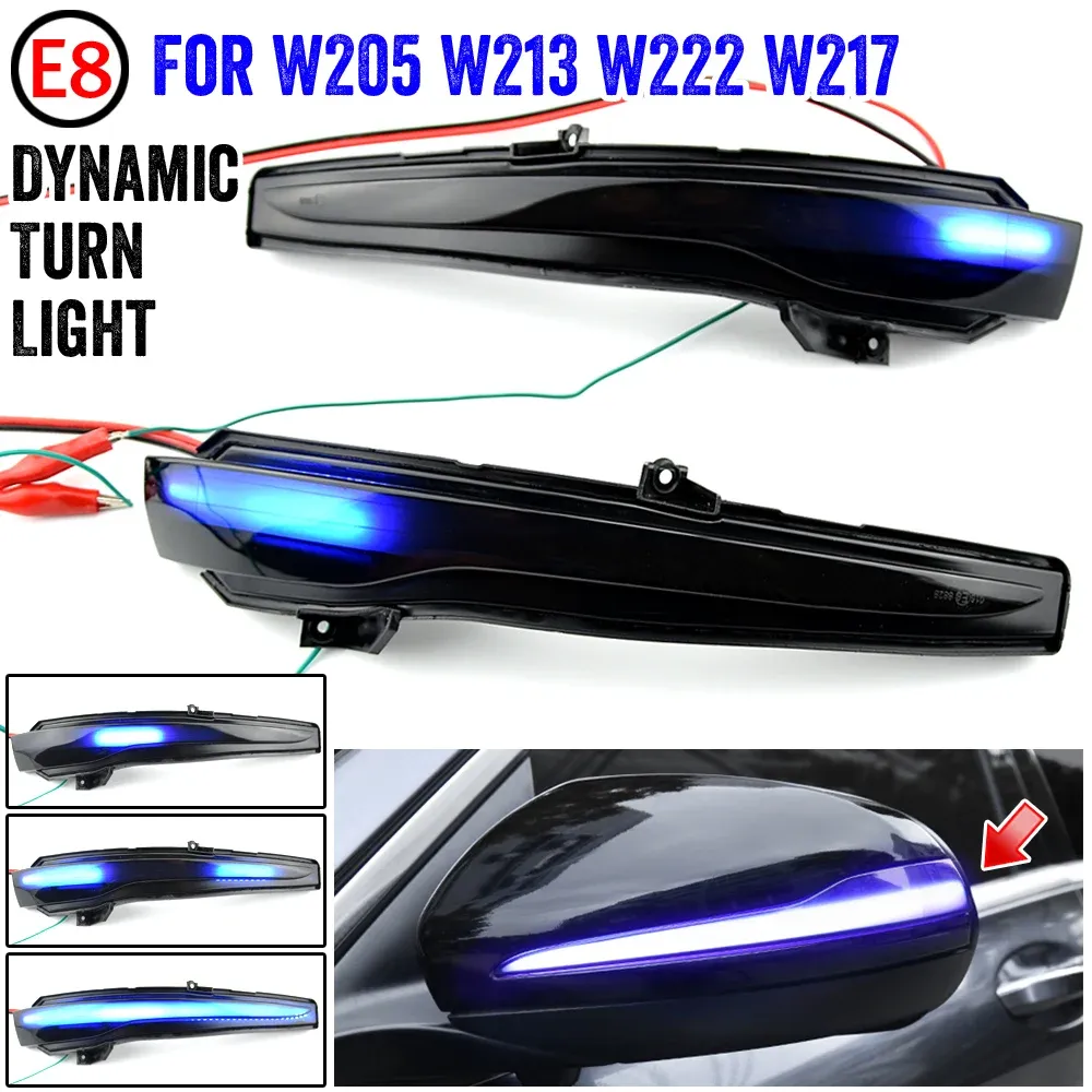 För Mercedes Benz C Class W205 GLC X253 E W213 S W222 Dynamisk Turn Signal Side Wing LED -bakspegelindikator Blinker Light