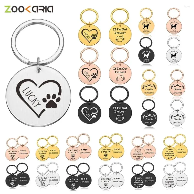 Dog Tag gepersonaliseerde huisdier kat id kraag puppy accessoires Aangepaste gegraveerde kettingketen Charme benodigdheden voor naamproducten