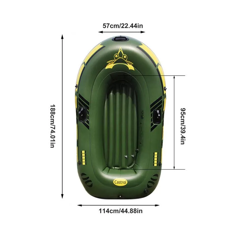 188x114x30 cm barca gonfiabile 2/3 persone pesca in pvc pesca kayak gonfiabile gonfiabile in canoa resistenti a canotta