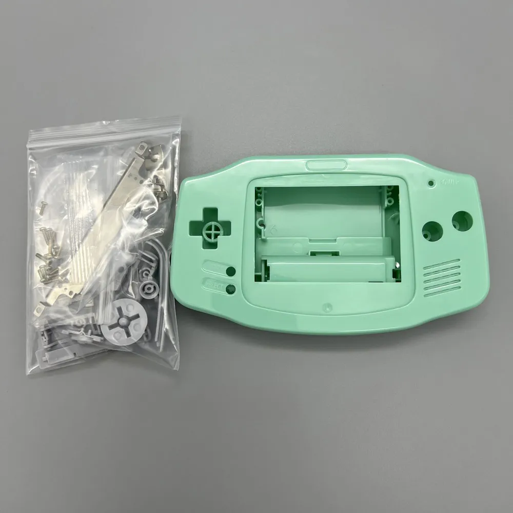 GBA IPSスクリーンシェルのゲームコンソールプラスチックシェルガラスレンズボタン付きの交換部品