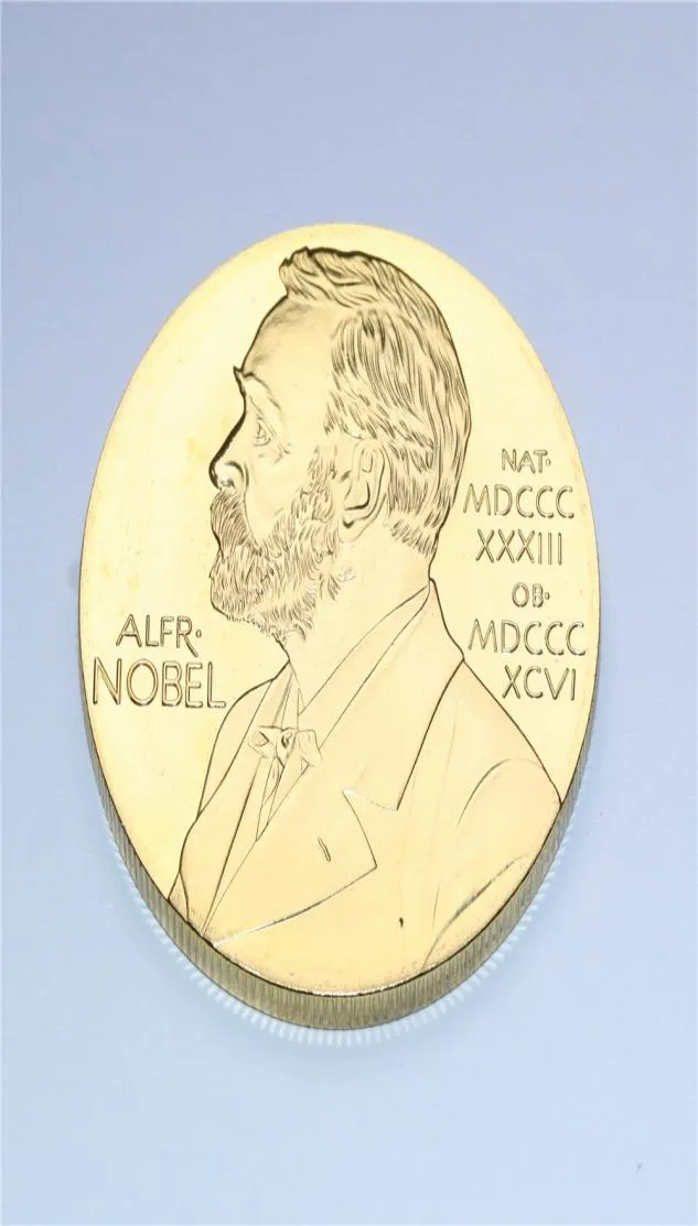 Moneta d'oro Nobel 24K medaglie commemorative Gold Gold Regali di raccolta di badge stranieri 5pcslot Inventas Vitam Iuvat Excouisse per AR4170181