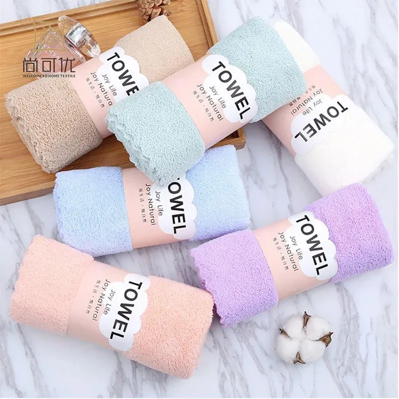 35x75cm Microfiber Towel Household Bathroom Face Towel Solid Color Quick Dry Hair Towel Womens Hand Towel Absorbent Face Towel