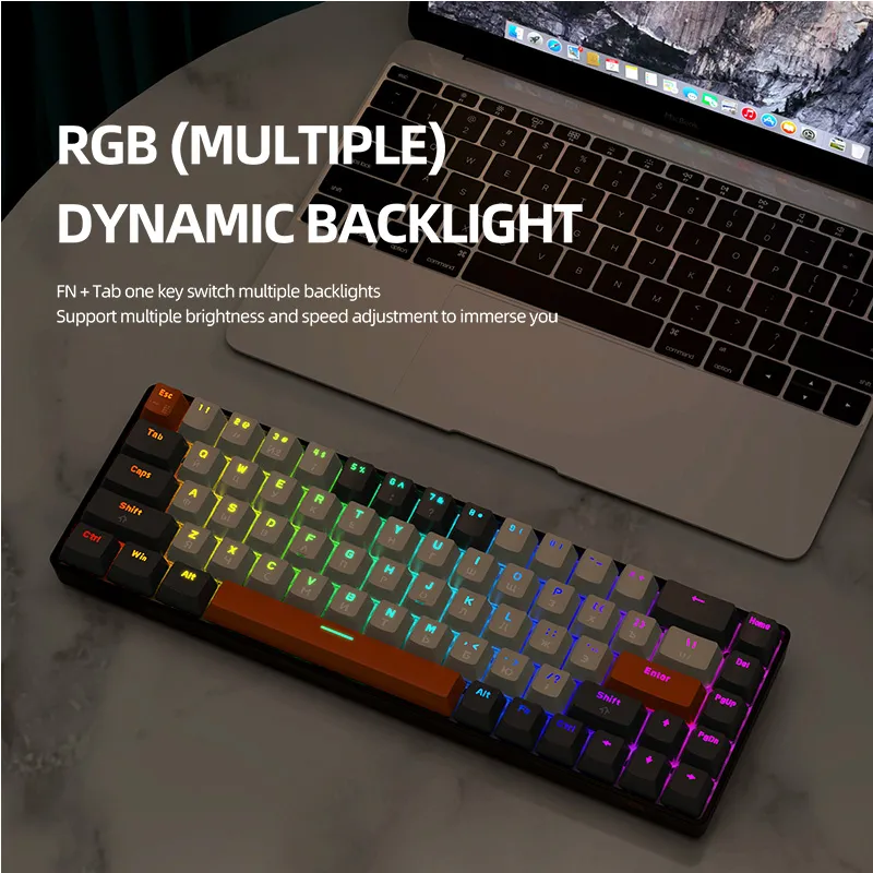 DHgate.com:T8 Red Switch Gaming Keyboard: RGB Backlit PBT