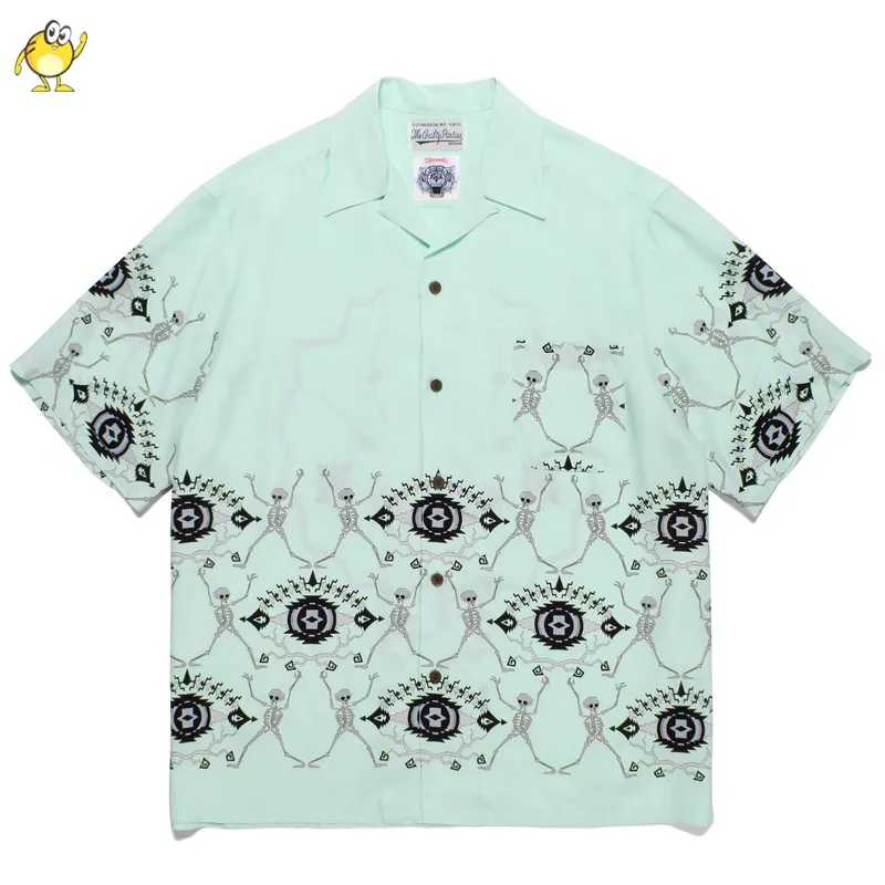 トップス WACKO MARIA Spider Pattern Print Shirt WACKO MARIA Spider Hawaii Short-Sleeve Lapel Button-Up