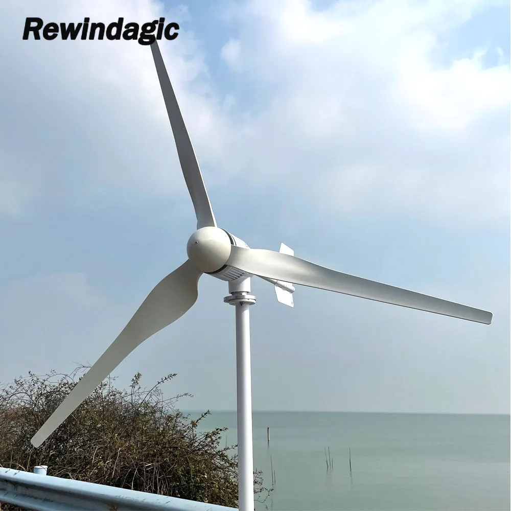 Generatore di turbina eolica da 5kW da 6kW da 8kW da 10kW da 10kW set completo 24 V 48 V 96 V Generatori di energia libera Ventoo con controller Inverter 5000W