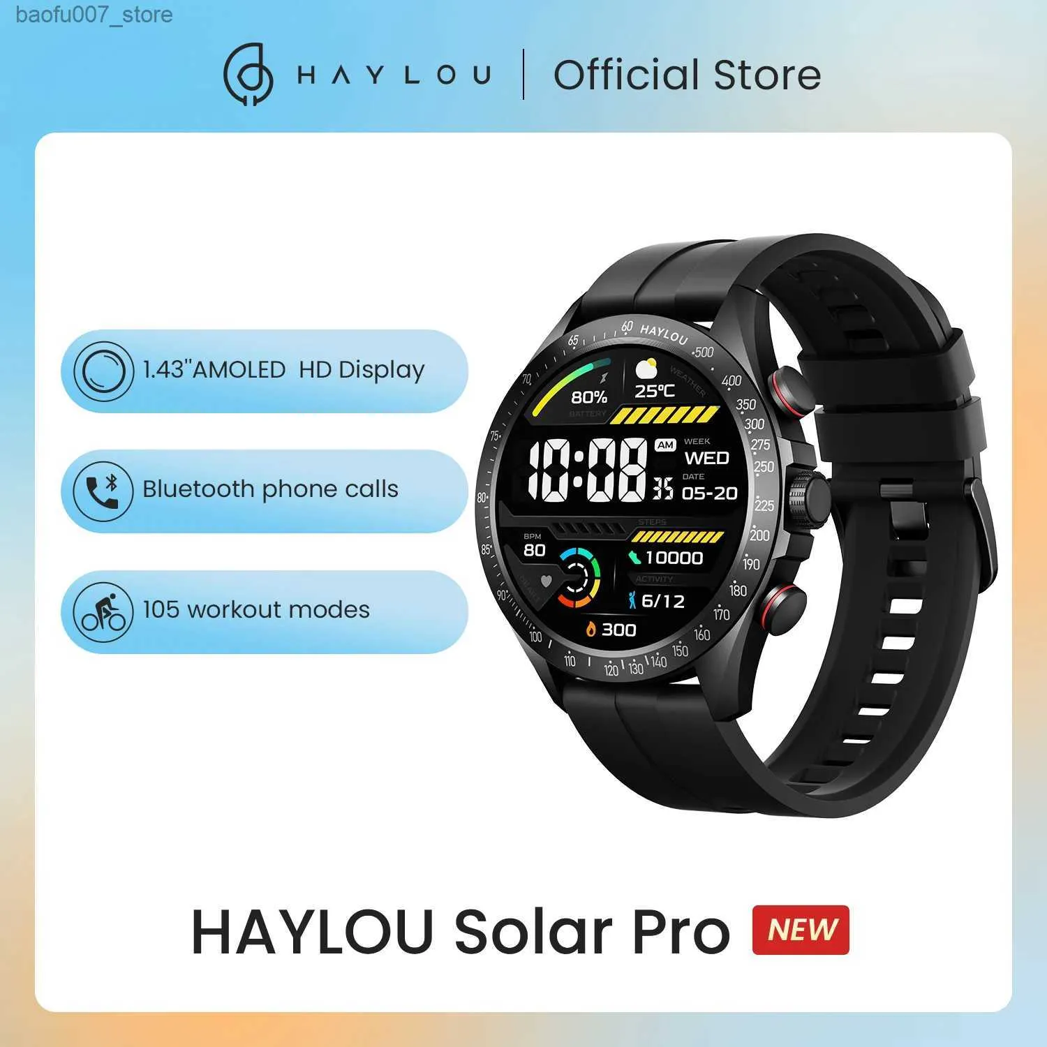 Orologi da polso Haylou Smart 1.43 AMOLED Display Bluetooth Chall e Assistente vocale Durezza