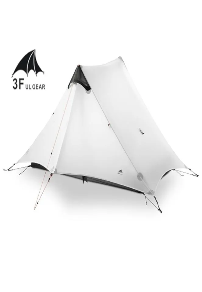 Lanshan 2 3f UL Gear 2人1パーソンアウトドアウルトラライトキャンプテント3シーズン4シーズンプロフェッショナル15D Silnylon Rodless Tent T19903399