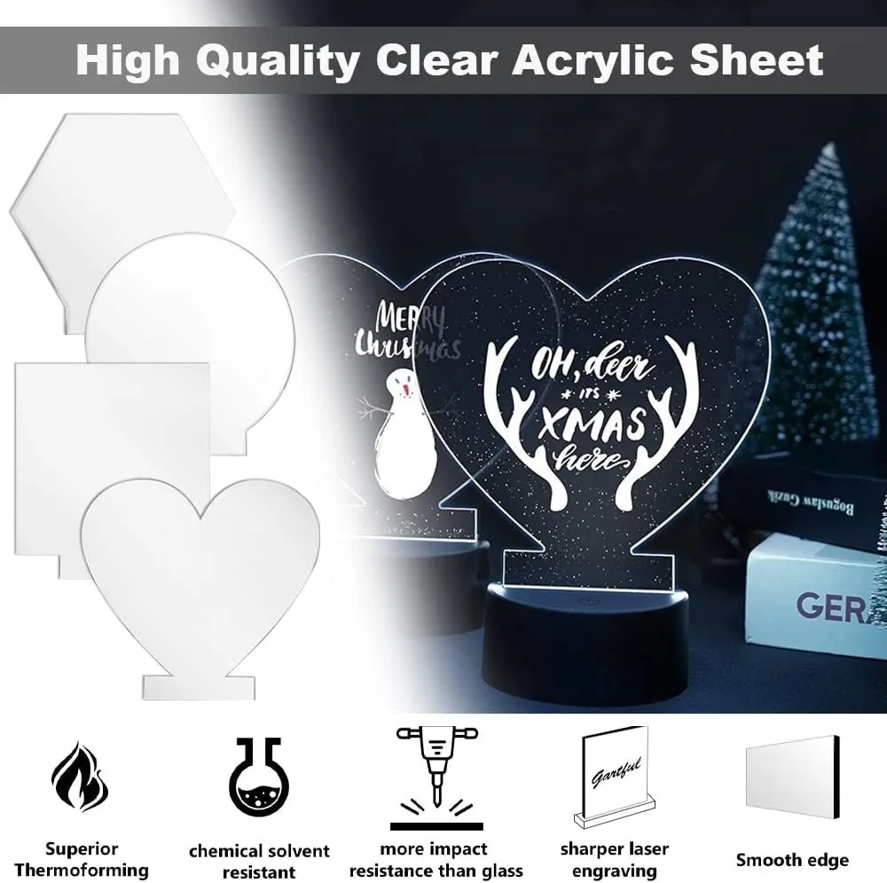 Senbota 12 Pcs 5.9 X 5.1 Round Clear Cast Acrylic Sheets India 8 thumbnail image