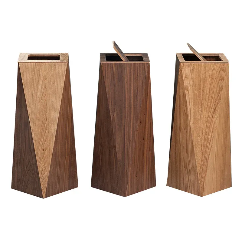 Wooden garbage bin discount