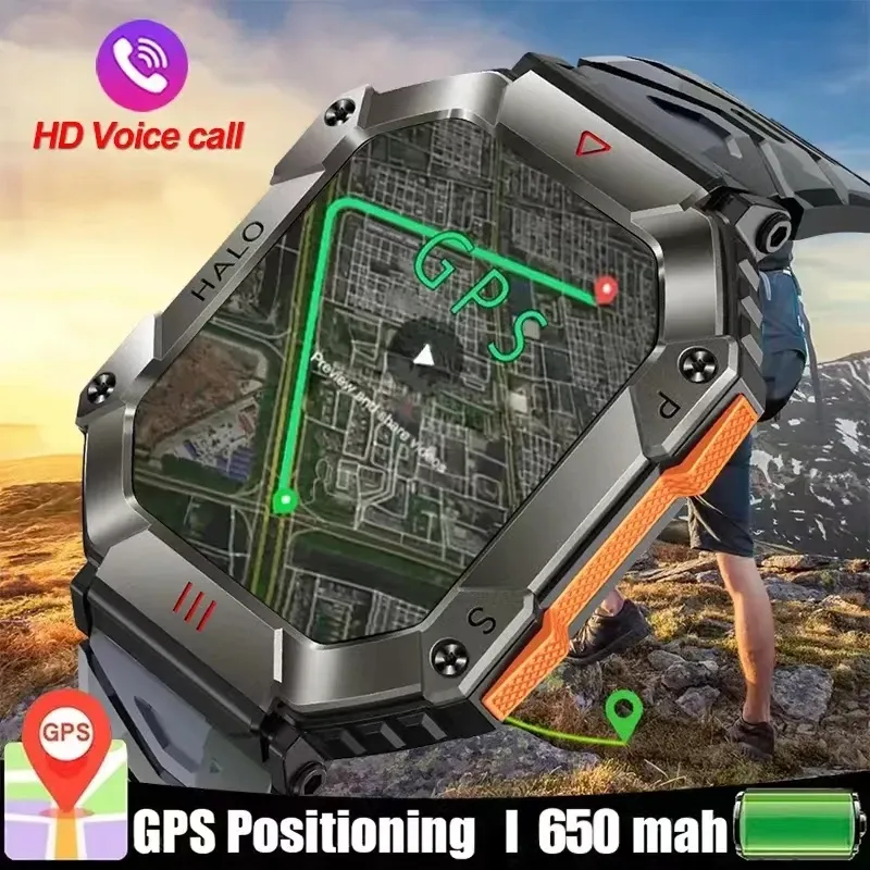 Montres 2023 Nouvelle montre intelligente militaire pour Xiaomi Android GPS FTICTY WEMPLES IP67 IPAPHERPOR 650mAh Battery Bluetooth Men Smartwatch