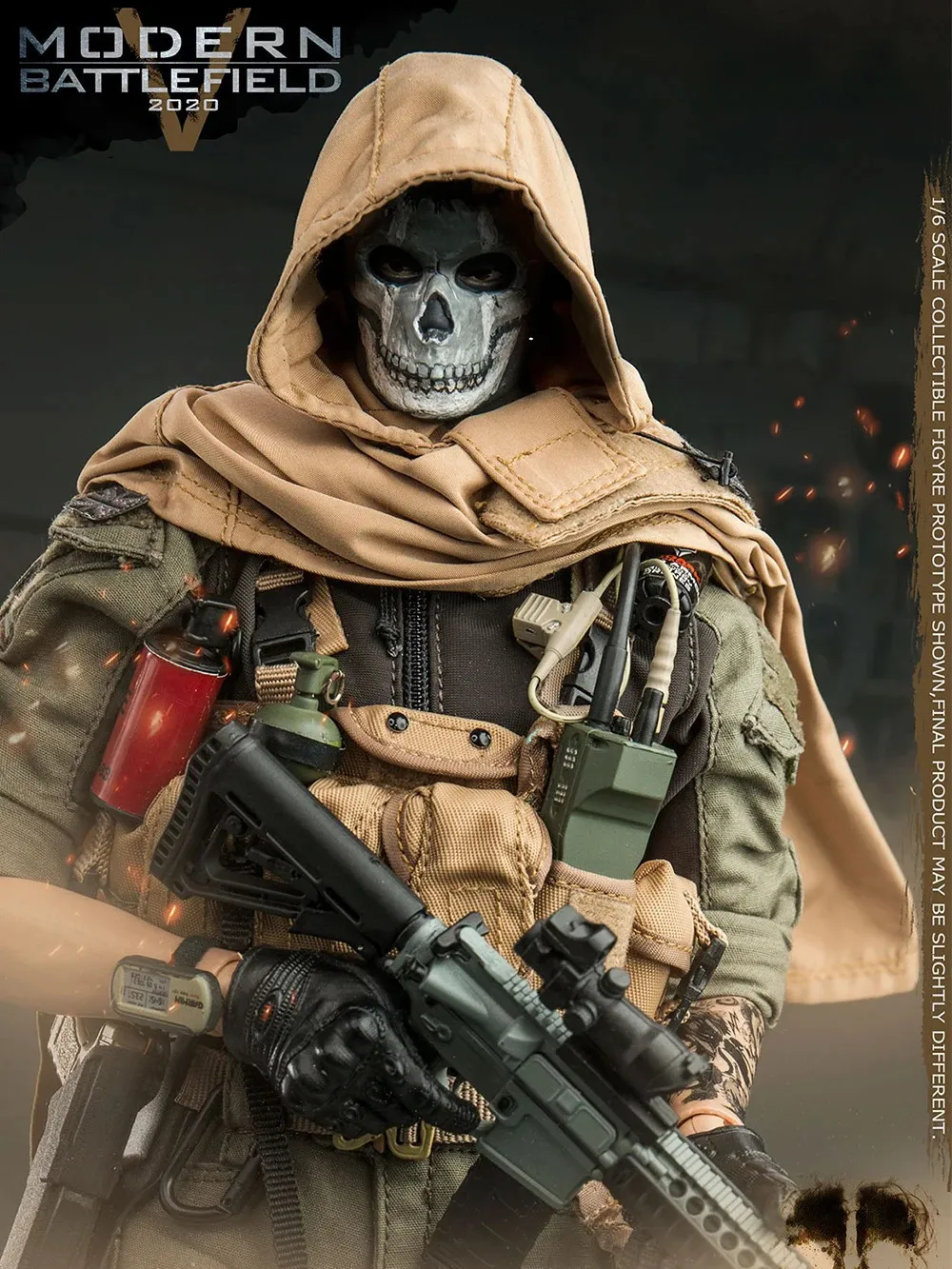 DHgate.com:1/6 Scale Ghost Action Figure, Modern Battlefield