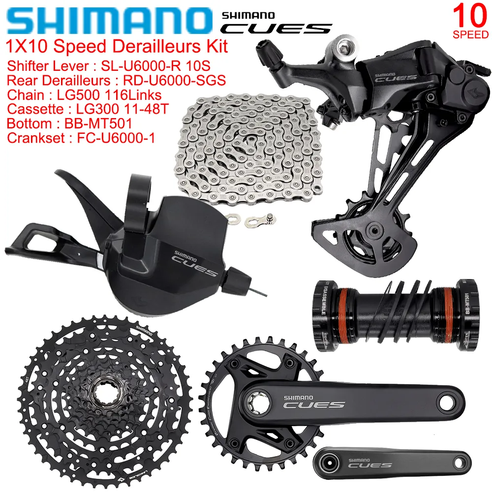 Shimano Cues 1x10 Speed Groupset voor MTB-fiets FC-U6000-1 Crankset BB-M501 BODEM U6000 DERAILLEURS KIT ORIGINE BICTICE-onderdelen