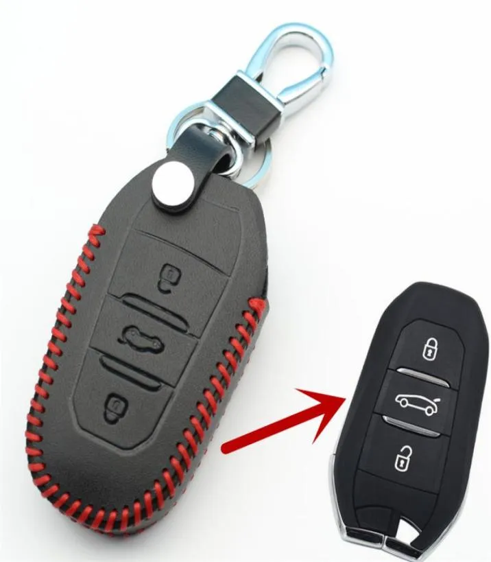 Flybetter oryginalny skórzany Inteligentny zdalny klucz na klucz dla Peugeot 30085082008 dla Citroen C4LDS6C6DS5 Stylizacja samochodowa L802002751