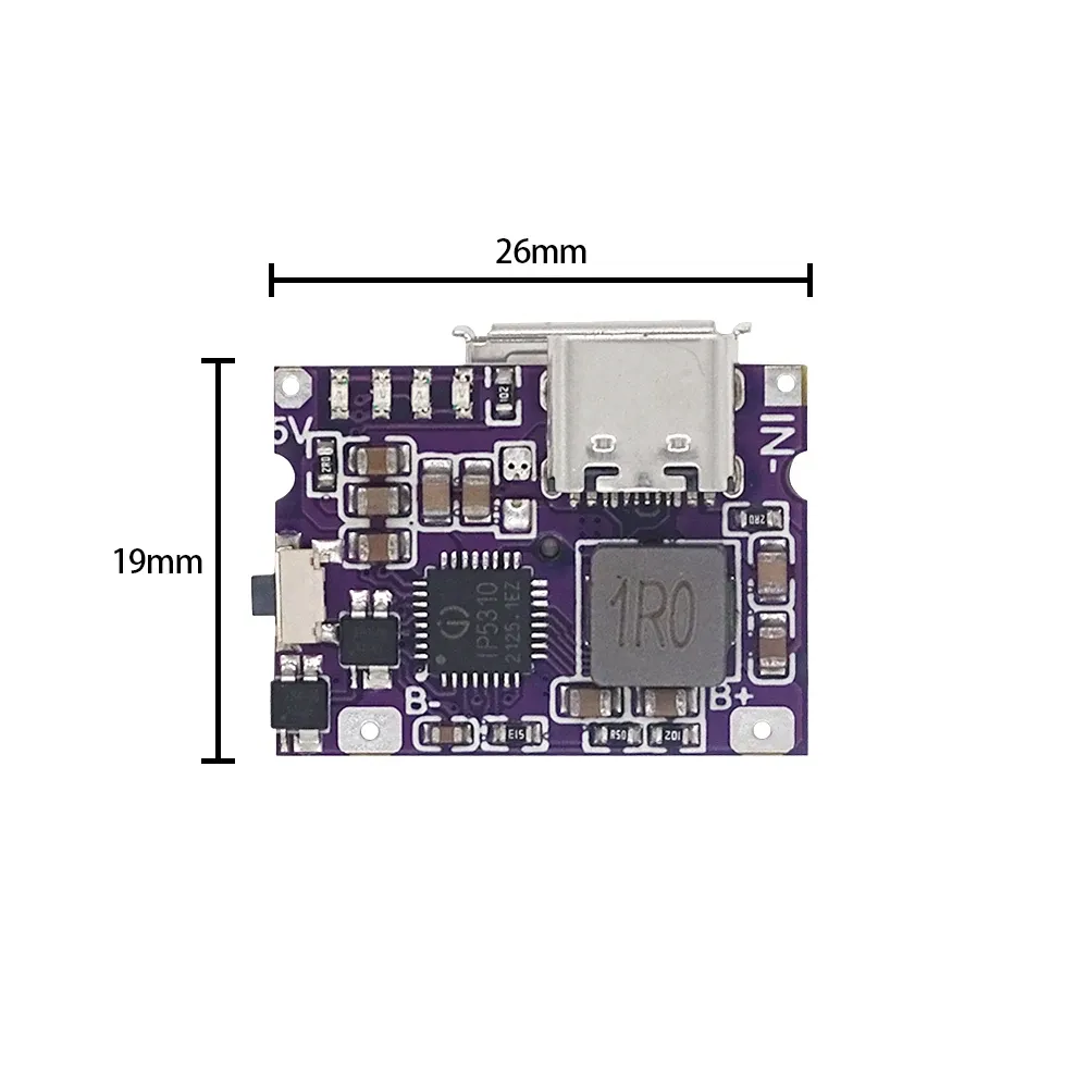 Mini tipo-C Cargador Motherboard 3A Carga y descarga Módulo Integrado Teléfono móvil recargable 5V a 4.2V