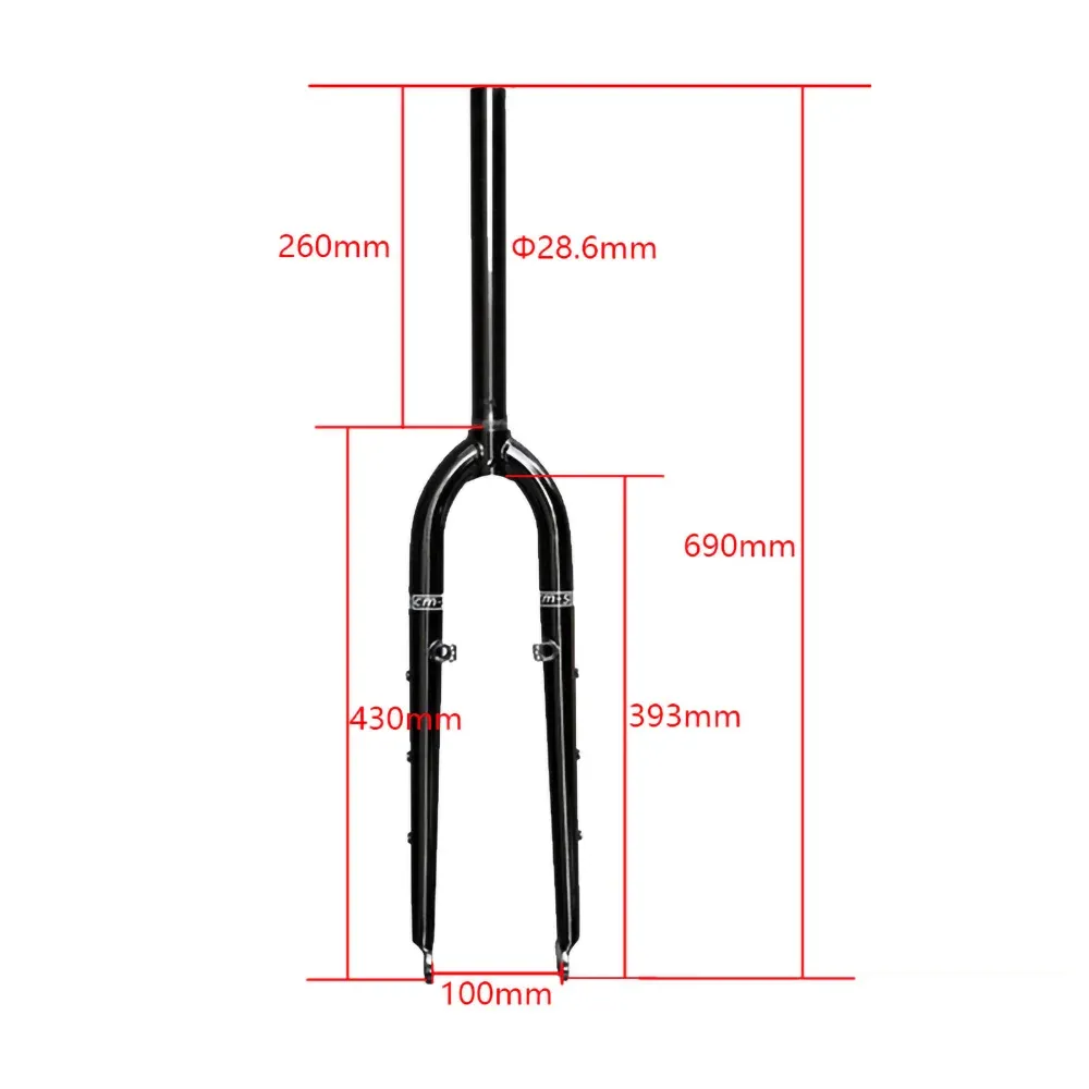 26 / 27.5er Darkrock CM-5 CR-MO AFFAIRS FRANT FRANT 28,6 mm Disque et V Frein MTB Rigid Fork Mountain Bikes Matt Glossy