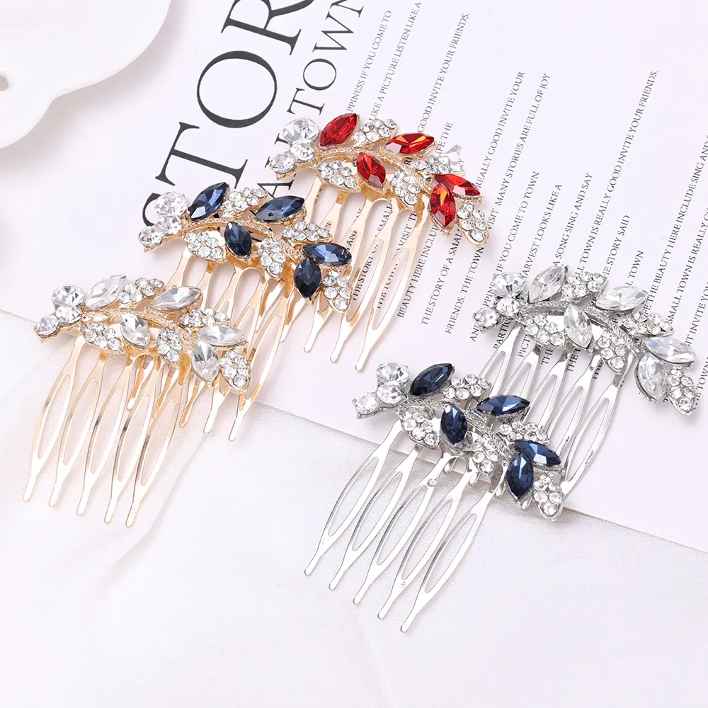 Crystal Hair Combs Hairpins Clips For Bride Femmes Girls Hair Bijoux Accessoires Bling Rignestone Heading Hair Styling Bijoux