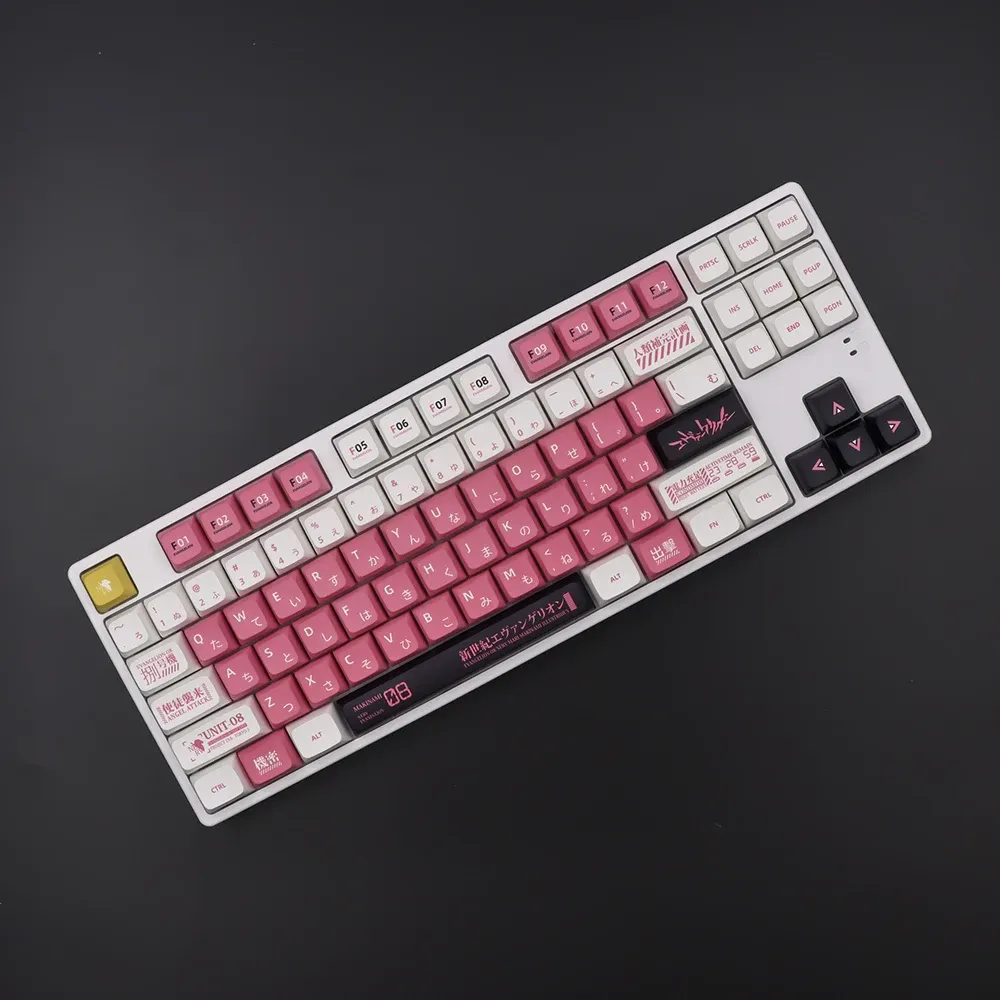 Accessoires EVA 08 Thema Pink KeyCaps PBT Dye Subbed Key Caps voor MX Switch Mechanical Keyboard XDA Profile KeyCap voor GMK 68 84 96 980M