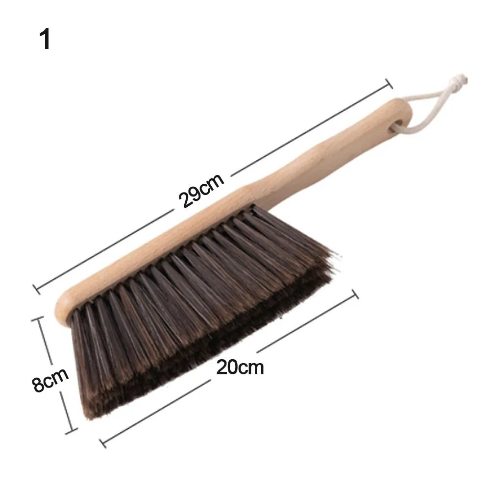 Bureau de bureau Nettoyant en bois naturel Soupchage à brosse Brosse Brousse de brosse Sweeper longue poignée en bois Handle