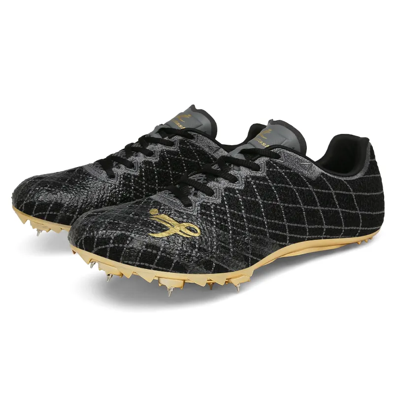 Mens Womens Gold Plated Sole Track Field Sprint Spikes Sneakers Lightweight Running Training Racing Athlete Sports Shoes From Ddmyhome 46.49 DHgate.Com